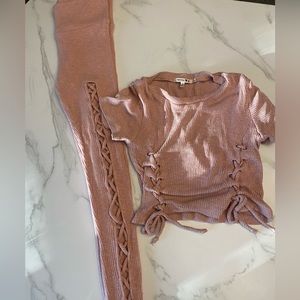 Pink 2piece Pants Set